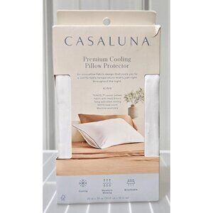 Casaluna Premium Cooling White King Size Pillow Protector w/ Zipper Closure